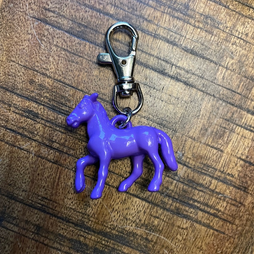 Purple Horse Keychain Charm, Zipper Pull, Bag Charm